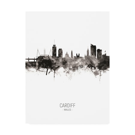 Michael Tompsett 'Cardiff Wales Skyline Portrait II' Canvas Art,35x47